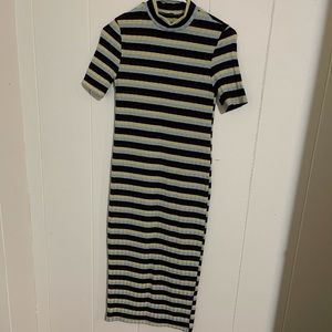 Zara Trafaluc Striped Midi Dress Size Small